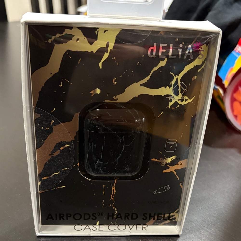 dELiA*s Black and Gold AirPods Case Cover Brand New never used